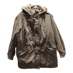 Braetan   Women’s Tan Winter Coat With Hoodie Knee Length Size 14/16
